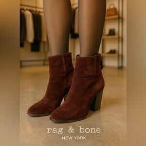 Rag & Bone Dark Burgundy Suede Booties